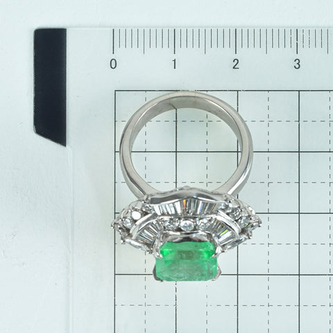 【中古】PT900 EMERALD RING エメラルドリング E5.89ct D2.37ct 19.8g #15