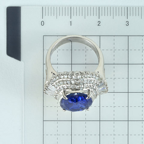 【中古】PT900 SAPPHIRE RING サファイアリング S9.14ct D1.30ct 16.2g #12