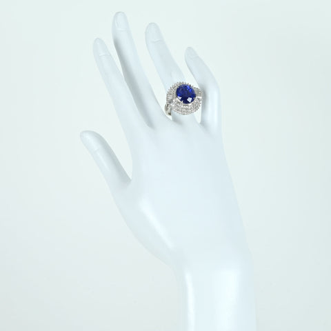 【中古】PT900 SAPPHIRE RING サファイアリング S9.14ct D1.30ct 16.2g #12