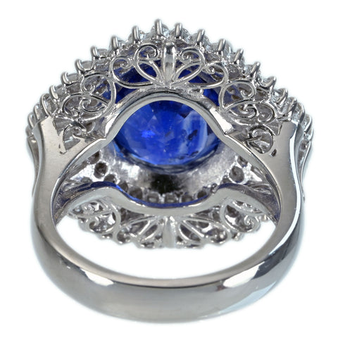 【中古】PT900 SAPPHIRE RING サファイアリング S9.14ct D1.30ct 16.2g #12
