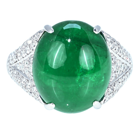 【中古】 RING PT900 EMERALDエメラルドリング E16.83ct D0.84ct CGLソーティング 16.1g #18