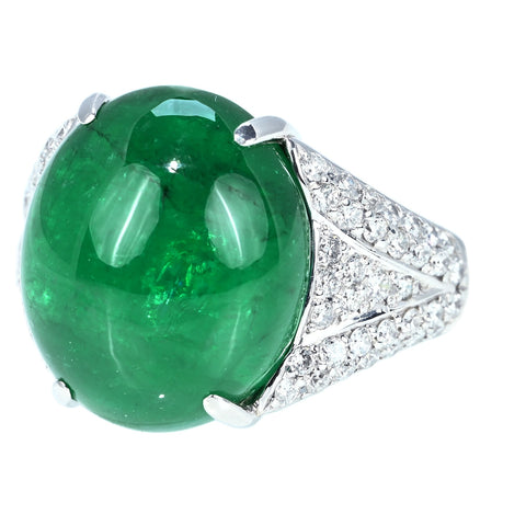 【中古】 RING PT900 EMERALDエメラルドリング E16.83ct D0.84ct CGLソーティング 16.1g #18