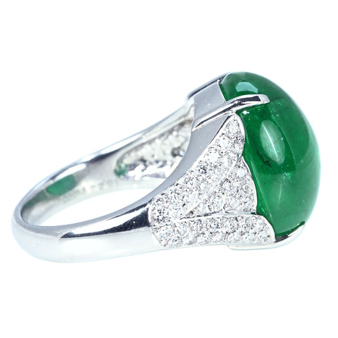 【中古】 RING PT900 EMERALDエメラルドリング E16.83ct D0.84ct CGLソーティング 16.1g #18