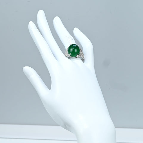 【中古】 RING PT900 EMERALDエメラルドリング E16.83ct D0.84ct CGLソーティング 16.1g #18