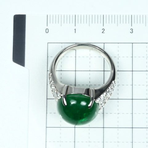 【中古】 RING PT900 EMERALDエメラルドリング E16.83ct D0.84ct CGLソーティング 16.1g #18