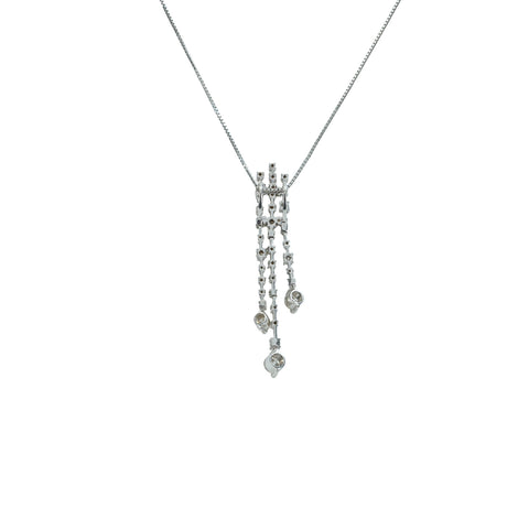 【中古】K18WG DIAMONDダイヤモンドペンダントネックレス D1.08ct 6.3g