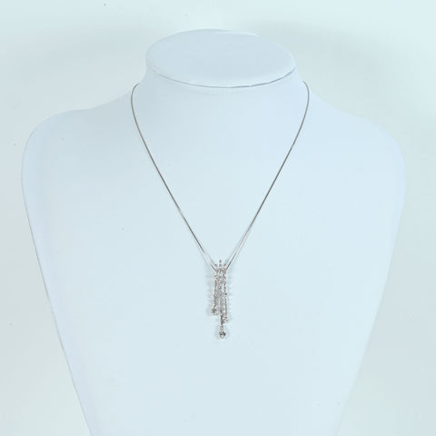 【中古】K18WG DIAMONDダイヤモンドペンダントネックレス D1.08ct 6.3g