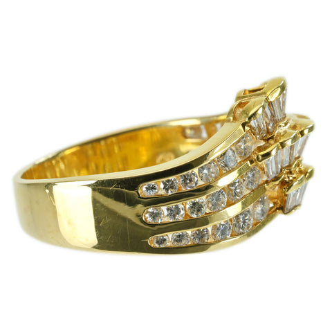 【中古】K18YG DIAMOND RING ダイヤモンドリング  D1.20ct 6.0g #11.5