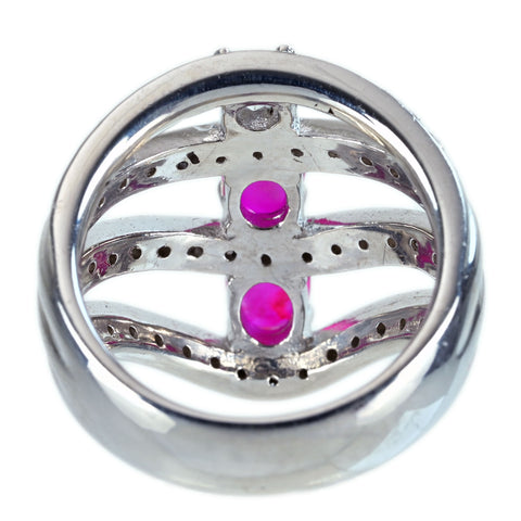 【中古】PT900 STAR RUBY RING スタールビーリング SR1.38ct D0.30ct D0.57ct 16.2g #13