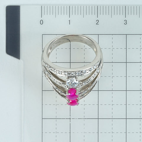 【中古】PT900 STAR RUBY RING スタールビーリング SR1.38ct D0.30ct D0.57ct 16.2g #13