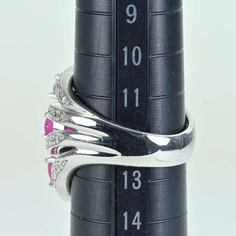 【中古】PT900 STAR RUBY RING スタールビーリング SR1.38ct D0.30ct D0.57ct 16.2g #13
