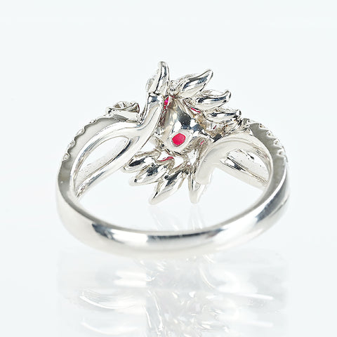 【中古】PT900 RUBYマダガスカル産 非加熱ルビーリング R2.04ct D0.85ct GRS鑑別書 7.3g ＃12.5