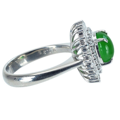 【中古】PT900 JADEITEヒスイリング J2.01ct D1.26ct 7.6g #9