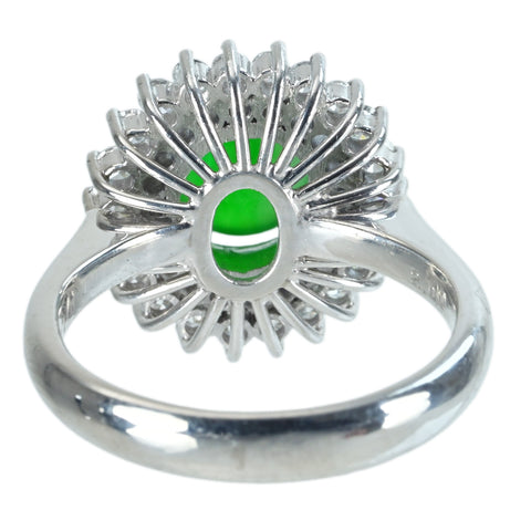 【中古】PT900 JADEITEヒスイリング J2.01ct D1.26ct 7.6g #9