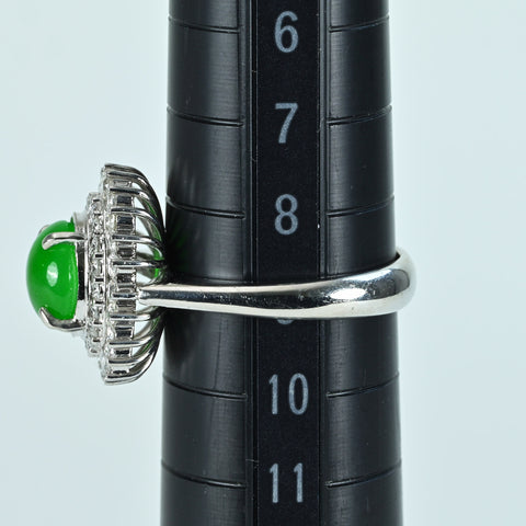 【中古】PT900 JADEITEヒスイリング J2.01ct D1.26ct 7.6g #9