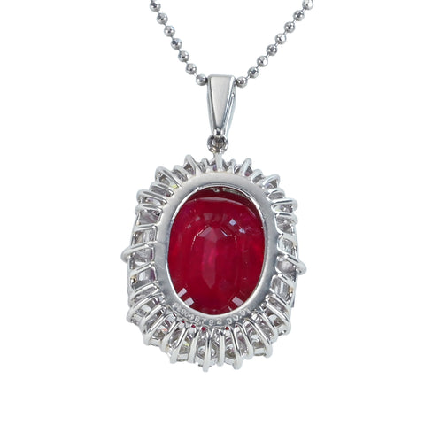 【中古】PT850/PT900 RUBY NECKLACE モザンビーク産ルビーペンダントネックレス R8.792ct D0.97ct GIA鑑別書 8.3g