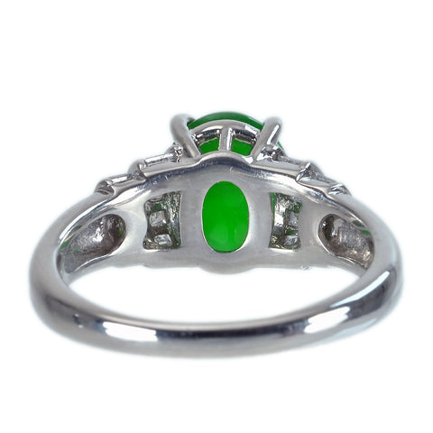 【中古】PT900 JADEITEヒスイリング J2.16ct D0.43ct ソーティング 5.7g #10