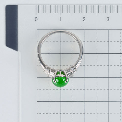 【中古】PT900 JADEITEヒスイリング J2.16ct D0.43ct ソーティング 5.7g #10