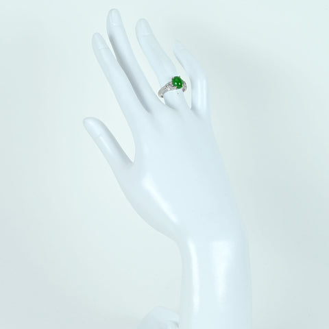 【中古】PT900 JADEITEヒスイリング J2.16ct D0.43ct ソーティング 5.7g #10