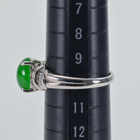 【中古】PT900 JADEITEヒスイリング J2.16ct D0.43ct ソーティング 5.7g #10