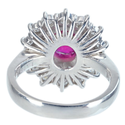 [Used] PT900 RUBY RING Ruby Ring R1.416ct D0.80ct 7.8g #6 CGL Sorting 