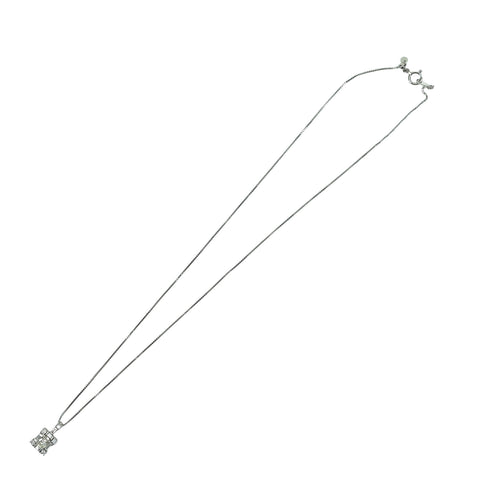 【中古】PT900/PT850 DIAMONDダイヤモンドペンダントネックレス 0.429ct D0.41ct 4.3g