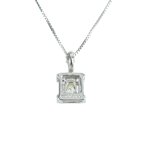 【中古】PT900/PT850 DIAMONDダイヤモンドペンダントネックレス 0.429ct D0.41ct 4.3g