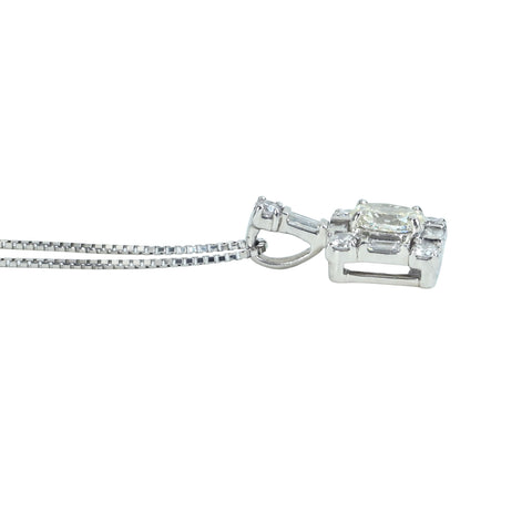 【中古】PT900/PT850 DIAMONDダイヤモンドペンダントネックレス 0.429ct D0.41ct 4.3g