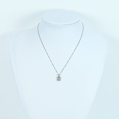 【中古】PT900/PT850 DIAMONDダイヤモンドペンダントネックレス 0.429ct D0.41ct 4.3g