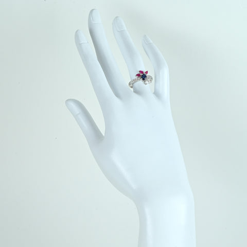【中古】PT900 SAPPHIRE RUBY サファイア ルビー リング S0.73ct R0.40ct D0.247ct 5.5g #12