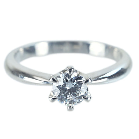 【中古】PT900 DIAMOND RING ダイヤモンドリング 0.523ct Dカラー VS1クラス Very Goodカット CGLソーティング 4.5g #11.5