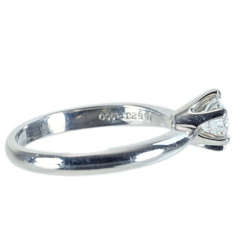 【中古】PT900 DIAMOND RING ダイヤモンドリング 0.523ct Dカラー VS1クラス Very Goodカット CGLソーティング 4.5g #11.5