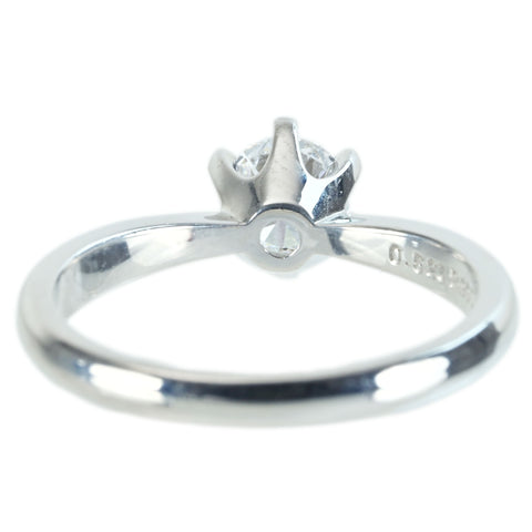 【中古】PT900 DIAMOND RING ダイヤモンドリング 0.523ct Dカラー VS1クラス Very Goodカット CGLソーティング 4.5g #11.5