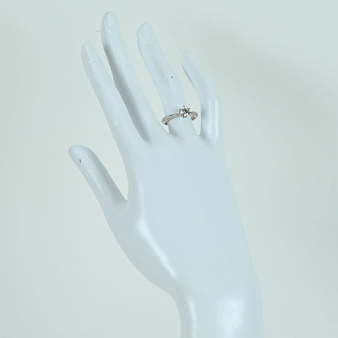 【中古】PT900 DIAMOND RING ダイヤモンドリング 0.523ct Dカラー VS1クラス Very Goodカット CGLソーティング 4.5g #11.5