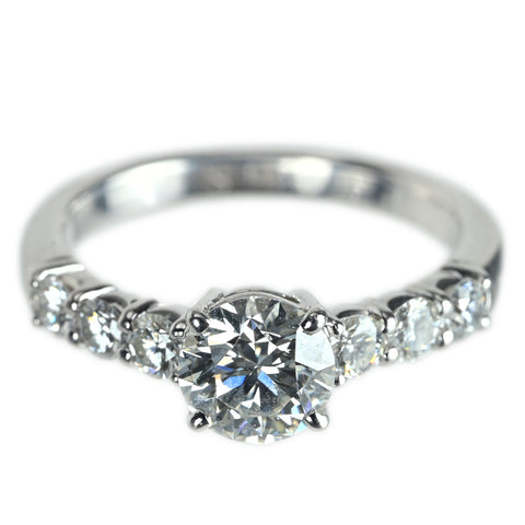 【中古】TASAKI タサキ PT1000 ダイヤモンドリング D0.782ct D0.36ct 4.4g #8.5