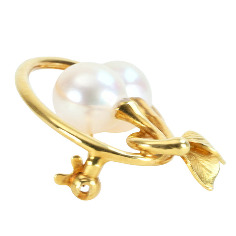 【中古】TASAKI タサキ K18YG AKOYA PEARL BROACHアコヤパールブローチ P8.6mm 6.6g ONE PRICE