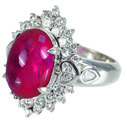 【中古】PT900 RUBY RING ルビーリング R7.75ct D1.26ct AIGS Vivid Pinkish Red 鑑別書 14.7g #12