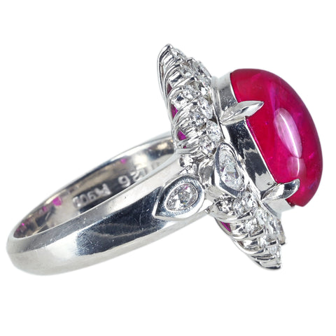 【中古】PT900 RUBY RING ルビーリング R7.75ct D1.26ct AIGS Vivid Pinkish Red 鑑別書 14.7g #12