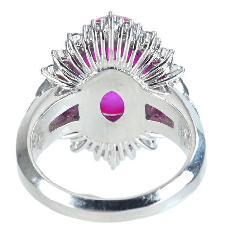 【中古】PT900 RUBY RING ルビーリング R7.75ct D1.26ct AIGS Vivid Pinkish Red 鑑別書 14.7g #12