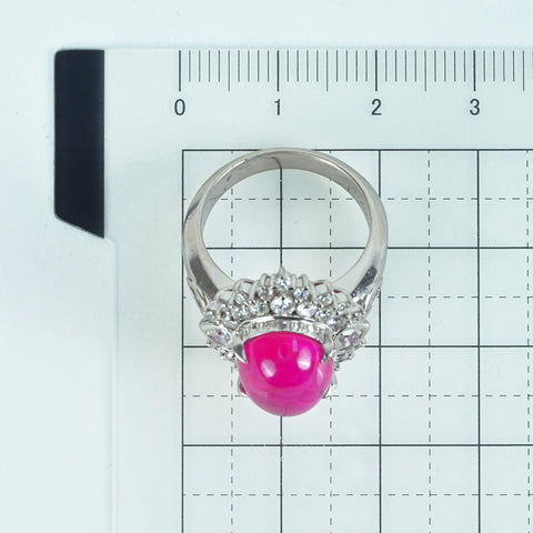 【中古】PT900 RUBY RING ルビーリング R7.75ct D1.26ct AIGS Vivid Pinkish Red 鑑別書 14.7g #12