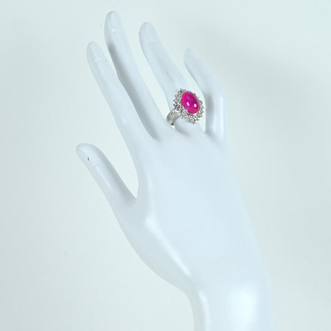 【中古】PT900 RUBY RING ルビーリング R7.75ct D1.26ct AIGS Vivid Pinkish Red 鑑別書 14.7g #12