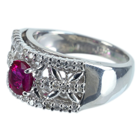 【中古】PT900 RUBY RING ビルマ産 ルビーリング R1.01ct D0.62ct AIGS PIgeon Blood 鑑別書 12.0g #11