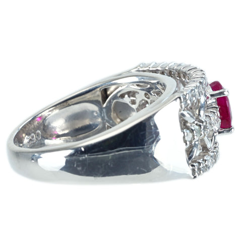 【中古】PT900 RUBY RING ビルマ産 ルビーリング R1.01ct D0.62ct AIGS PIgeon Blood 鑑別書 12.0g #11