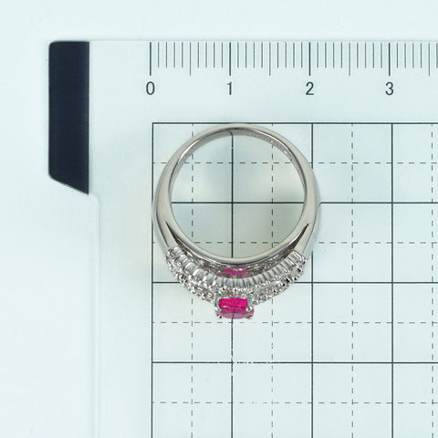【中古】PT900 RUBY RING ビルマ産 ルビーリング R1.01ct D0.62ct AIGS PIgeon Blood 鑑別書 12.0g #11