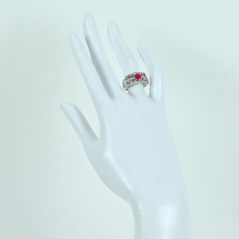 【中古】PT900 RUBY RING ビルマ産 ルビーリング R1.01ct D0.62ct AIGS PIgeon Blood 鑑別書 12.0g #11