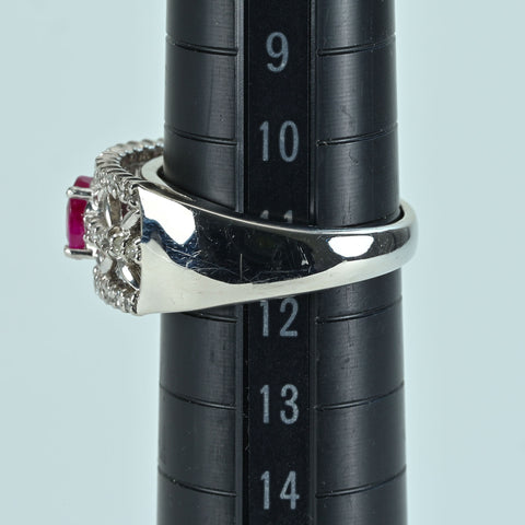 【中古】PT900 RUBY RING ビルマ産 ルビーリング R1.01ct D0.62ct AIGS PIgeon Blood 鑑別書 12.0g #11