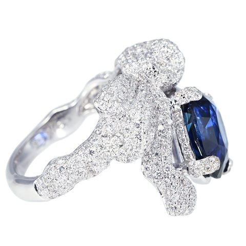 PT900 SAPPHIRE RING スリランカ産サファイアリング  S4.65ct D1.04ct GRS鑑別書 8.0g #13