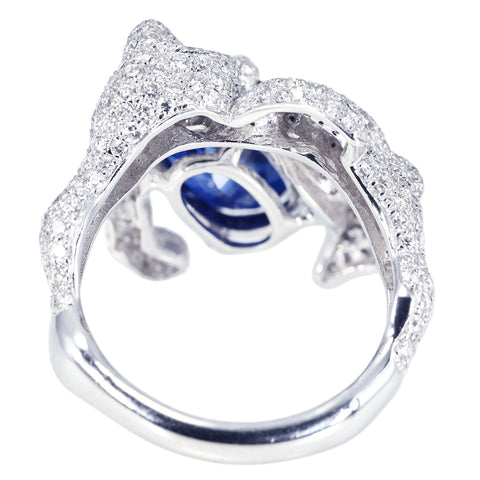 PT900 SAPPHIRE RING スリランカ産サファイアリング  S4.65ct D1.04ct GRS鑑別書 8.0g #13