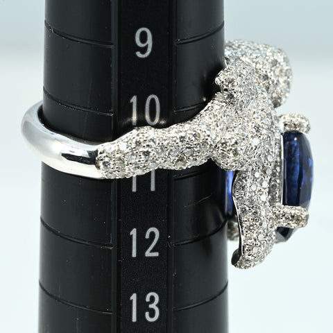 PT900 SAPPHIRE RING スリランカ産サファイアリング  S4.65ct D1.04ct GRS鑑別書 8.0g #13