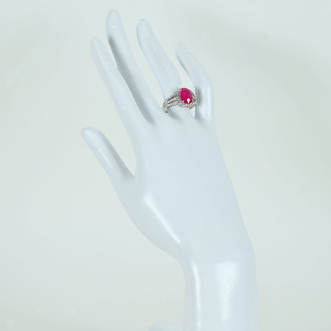 【中古】PT900 RUBY RING モザンビーク産ルビーリング R3.63ct D0.77ct ”ピジョンブラッド”AIGS鑑別書 7.1g #14